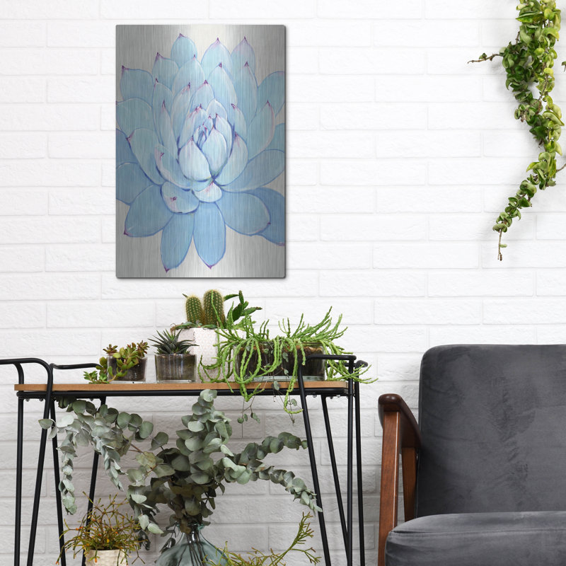 Art mural en métal «Pastel Succulent II» par Tim O'Toole, H 16 po x l 12 po