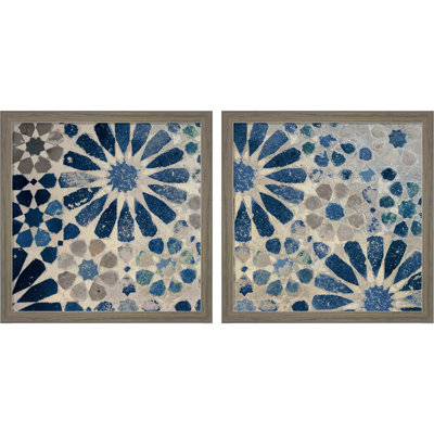«Alhambra Tile Stone» par Sue Schlabach, art encadré (ensemble de 2)