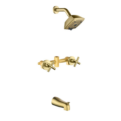 Ensemble de garniture de robinet de douche à 5 poignées avec système de douche mural à 5 poignées avec valve brute