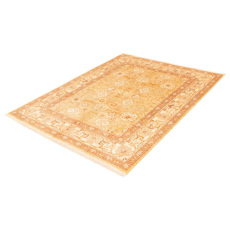 Tapis unique en laine noué à la main 8 pi 0 po x 10 pi 3 po nouvel âge Peshawar