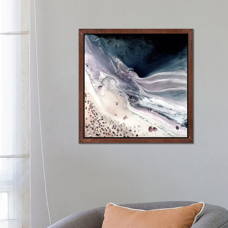 Velvet Sky Neutral by Antuanelle - Floater Frame Painting on Canvas, 66.04 cm H x 66.04 cm W, Brown Framed