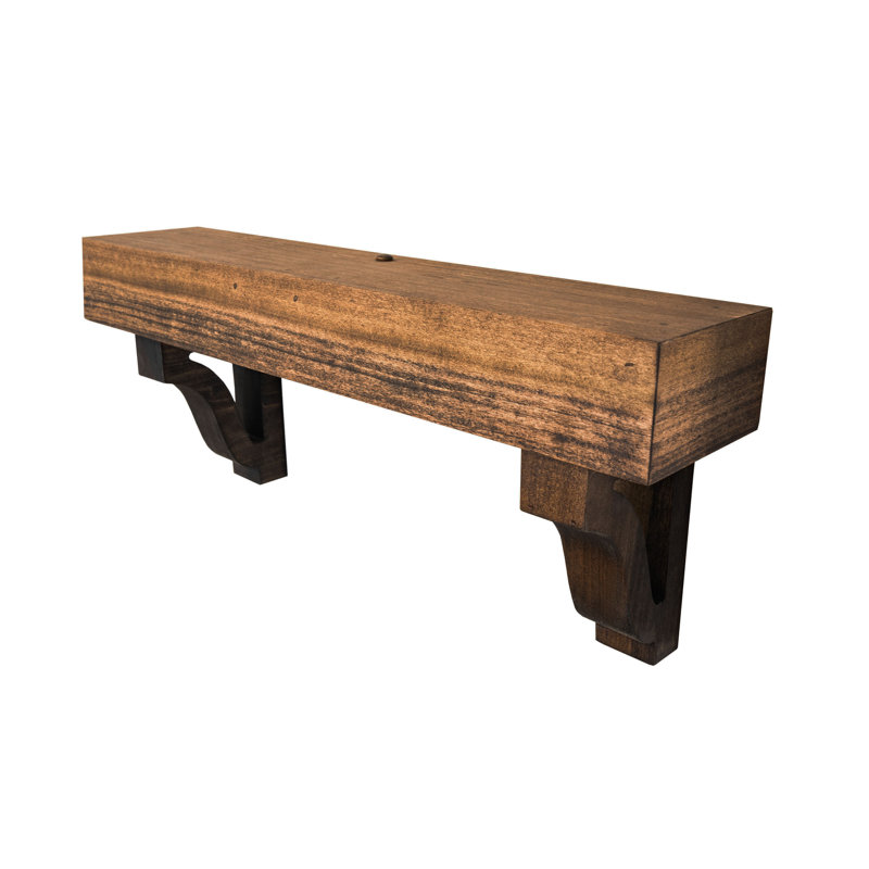 Tablettes flottantes en peuplier avec corbeaux, H 13 po x l 19 po x P 6 po