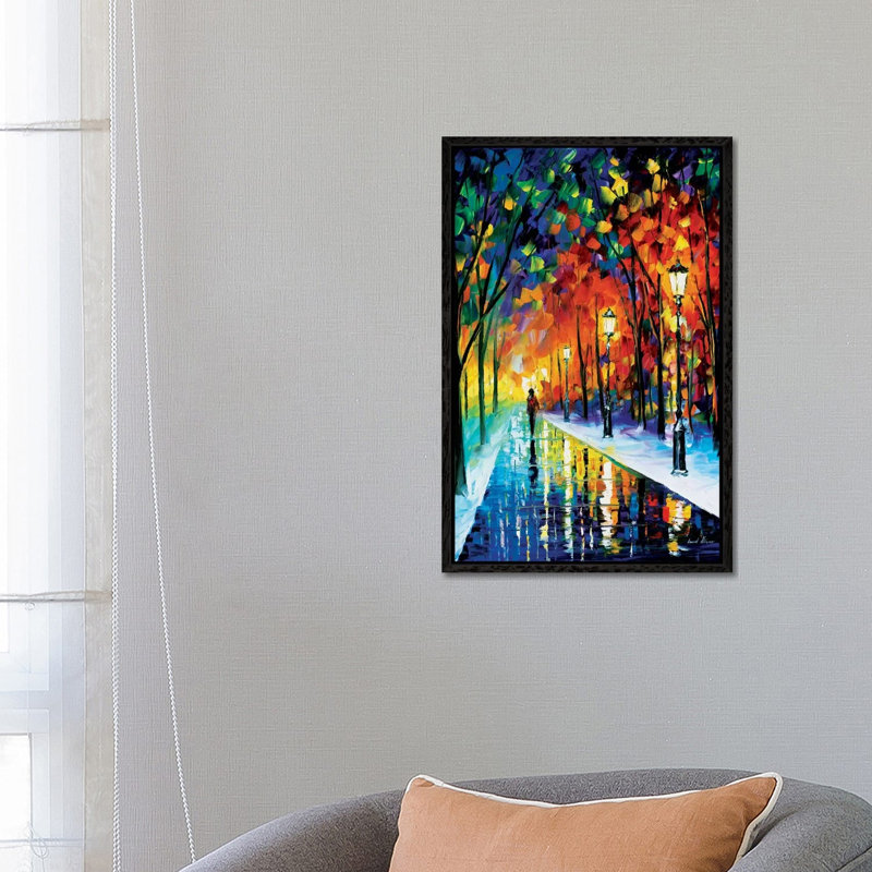Frozen Path by Leonid Afremov - Painting on Canvas, Black Framed Canvas, 66.04 cm H x 45.72 cm W