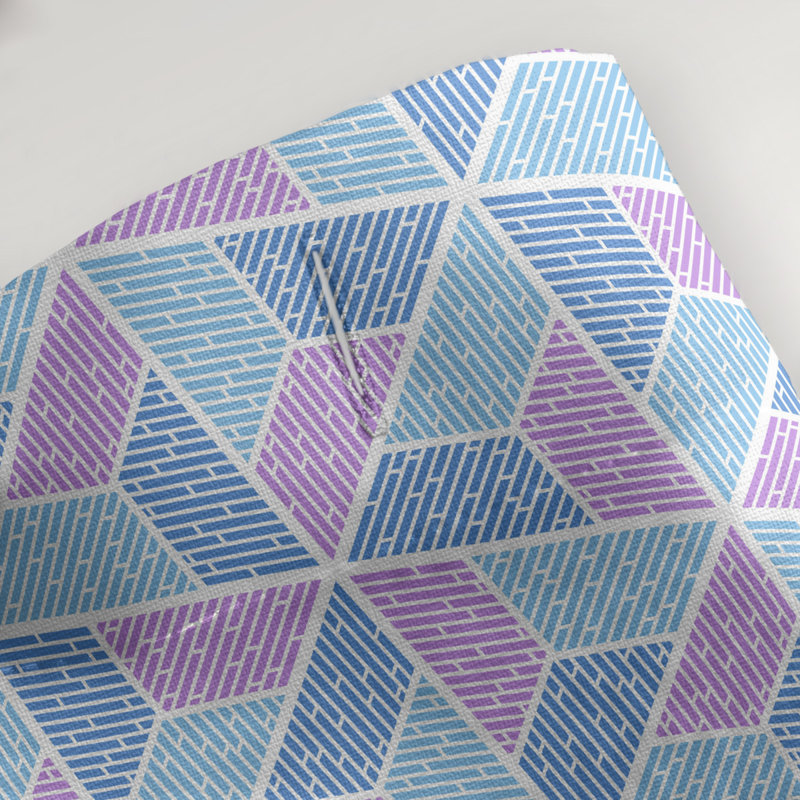 Rideau simple à deux trapézoïdes, Bleu / Mauve