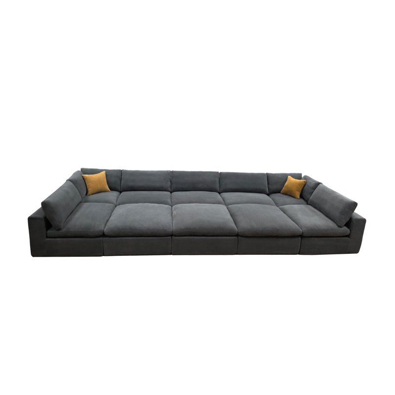 Middboy Full Compressed Modular Sectional, Light Gray