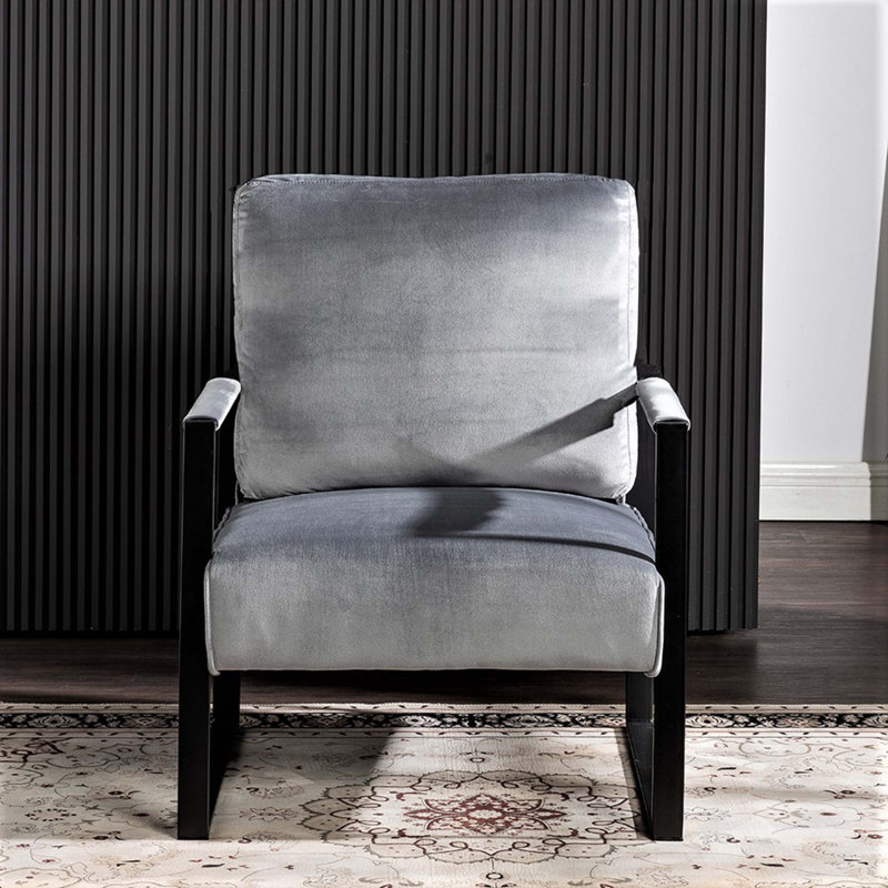 Fauteuil d'appoint classique Mid-Century moderne, Gris