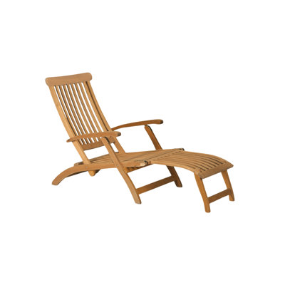 Annica Anders Teak Outdoor Folding Lounge Deck Chair