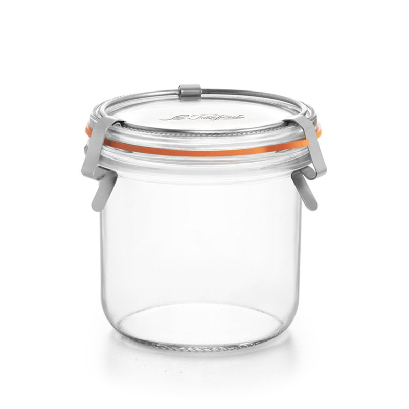 POT EN BOIS DE VERRE BISTROT DE 255 ML AVEC COUVERCLE AMOVIBLE 71MM, 255 mL (8 oz)