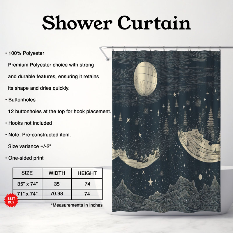Caidence Abstract Shower Curtain, 74"H x 71"W