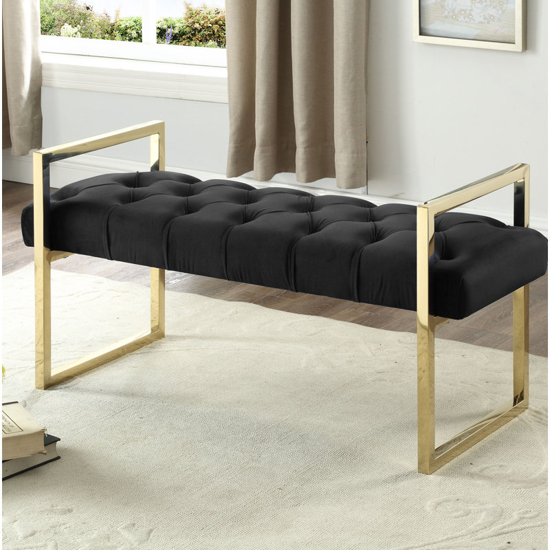 Branam Fabric Upholstered Bench, Black