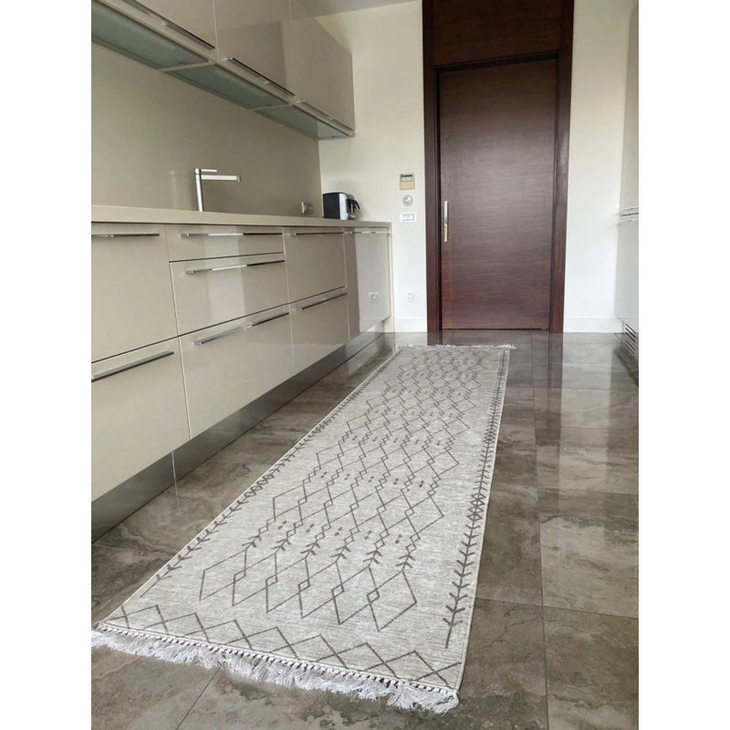 Tapis gris antidérapant Firenze, Rectangle 3 pi 3 po x 4 pi 11 po