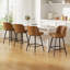 Tabouret de comptoir moderne pivotant rembourré avec structure en métal durable-479712334