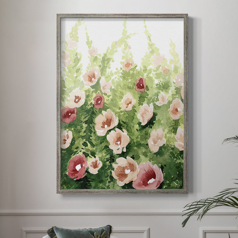 Sunlit Flora I, reproduction encadrée - bois massif 2774636