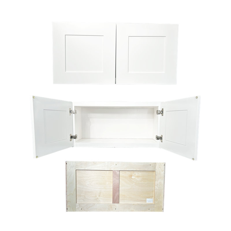 Armoire murale standard prête à assembler en contreplaqué blanc L&C Cabinetry VAB, 30", 18"