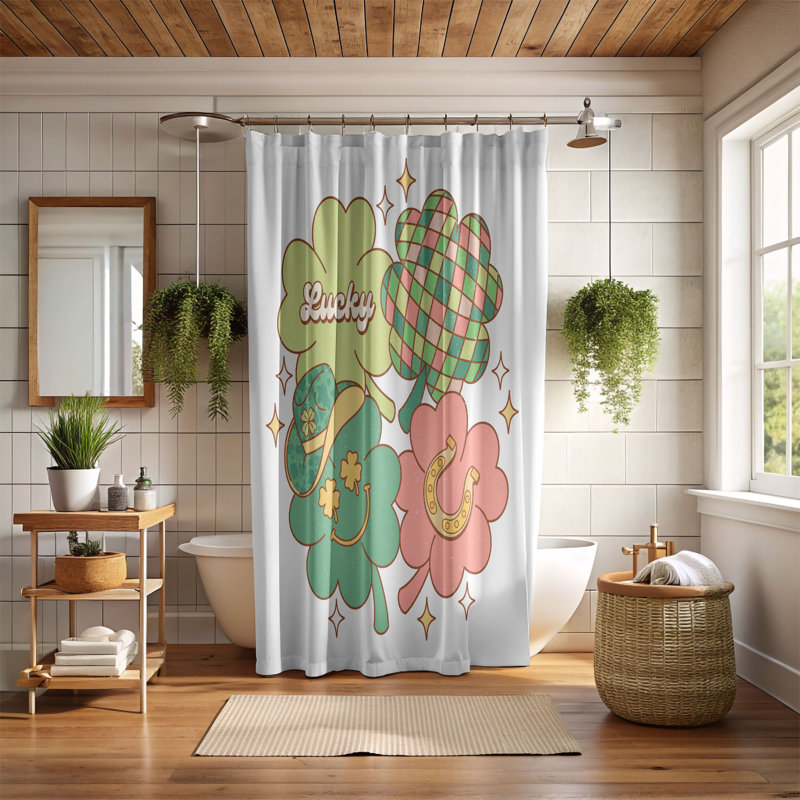 Croce Shower Curtain, 74"H x 71"W