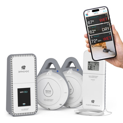 La Crosse Technology Leak Geek Advanced Wi-Fi Alert and Monitoring System, X100-WLM01-03
