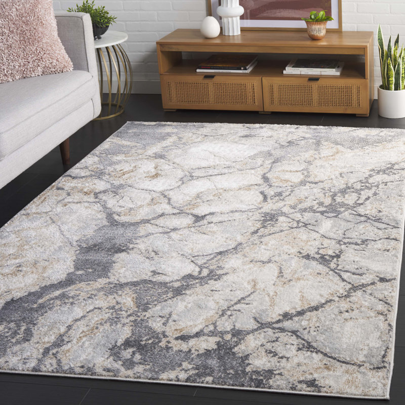 Kayliann Performance Abstract Rug, Rectangle 5'3" x 7'