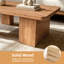 Table basse rustique FFZ 47,24" en bois massif avec grain naturel et pieds épais en forme de bloc