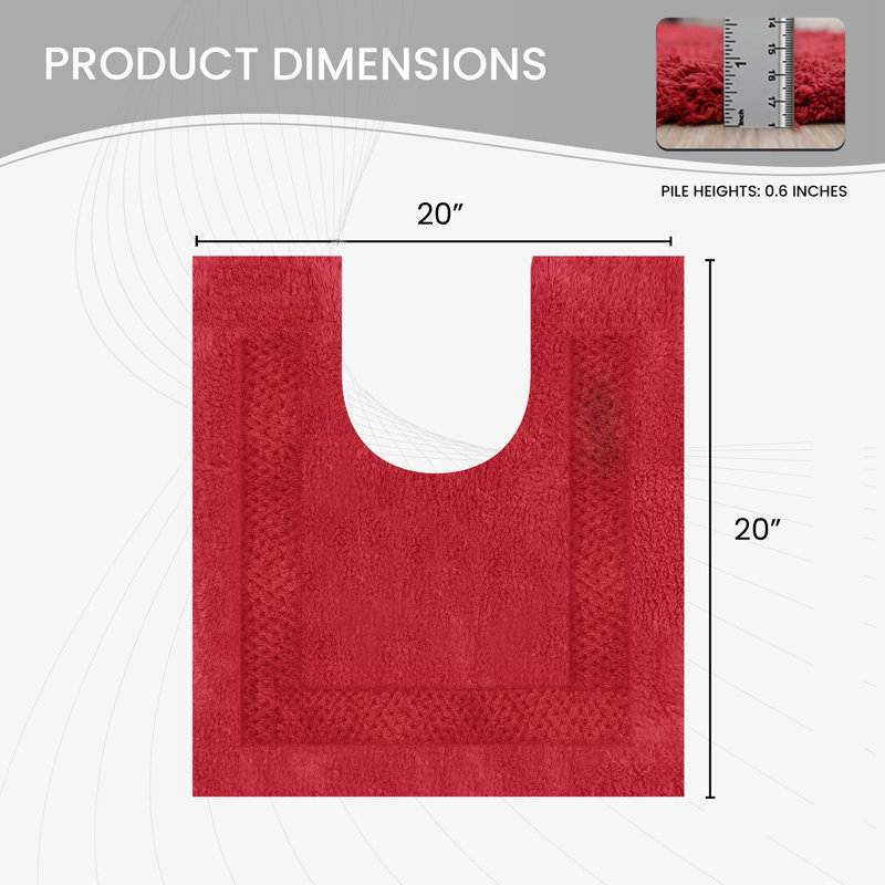 Classy Absorbent Cotton Soft Contour Rug, Red