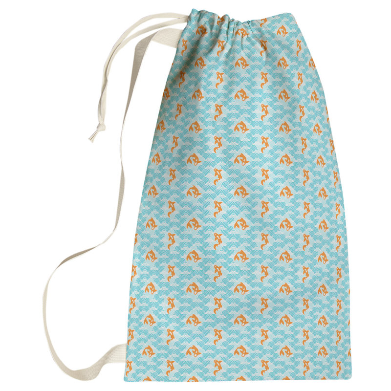 Leffel Fabric Laundry Bag with Handles, Small ( 64" H x 20" W x 1.5" D), Teal