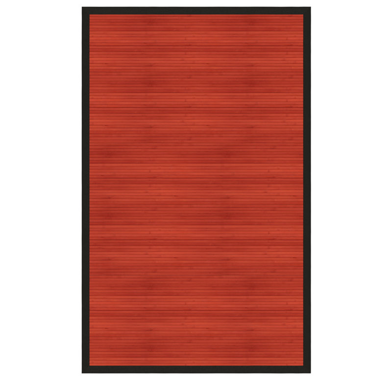 Locher Bamboo Area Rug, Rectangle 5' x 8', Mahogany