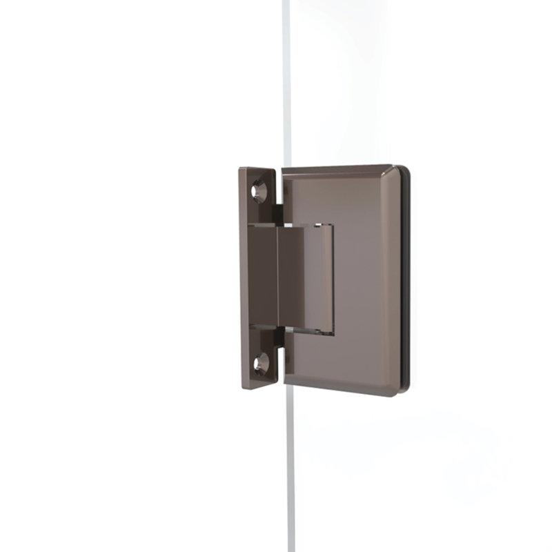 Porte de douche à charnière sans cadre h 72 po x l 57 po Celesta, Clear Glass, Bronze huilé