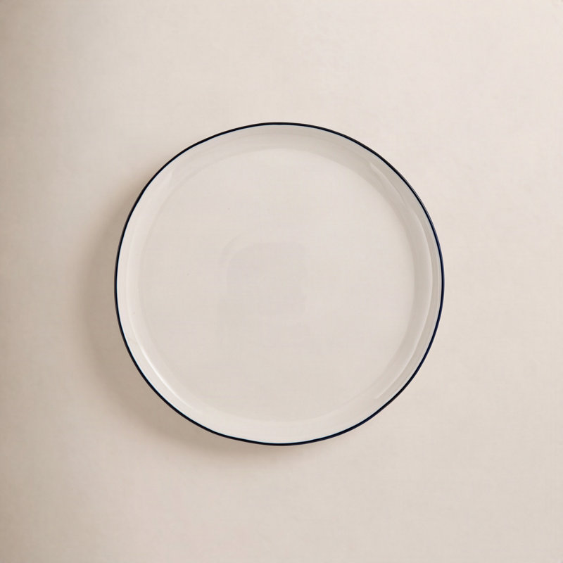 Canvas Home Abbesses Colored Rim Porcelain Appetizer Plate, Black