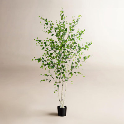 84'' Faux Birch Tree in Pot Liner