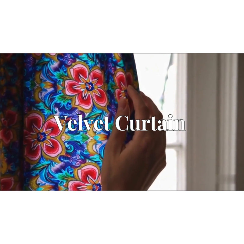 Gentle Tropical Foliage Blackout Faux Linen Curtain Panel