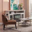 Georgeson Modern Faux Leather Accent Chair with Solid Wood Legs, Upholstered Lounge Chair with Cushion for Living Room