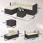 Ensemble de salle à manger de patio 3 pièces durable, acier et rotin, confort extérieur moderne