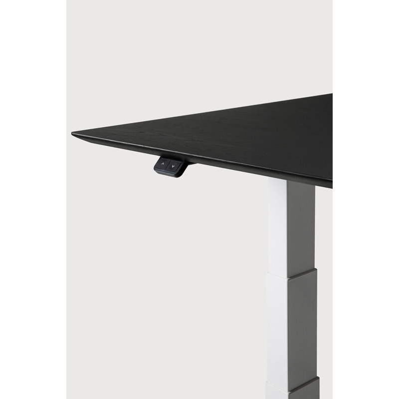 Bok Standing Desk, Oak Black/White, 25" H x 63" W x 31.5" D