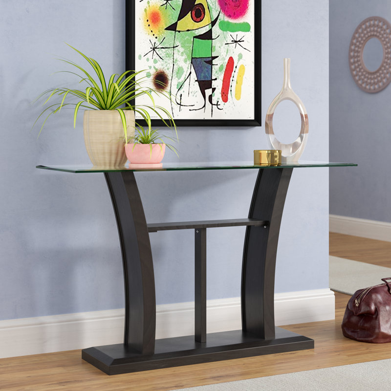 Pettegrow 50'' Glass Top Console Table