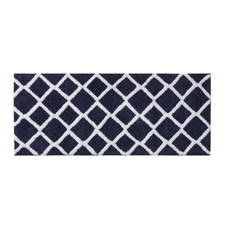 Tomohiko Microfiber Bath Rug, Navy, 24"W x 60"L