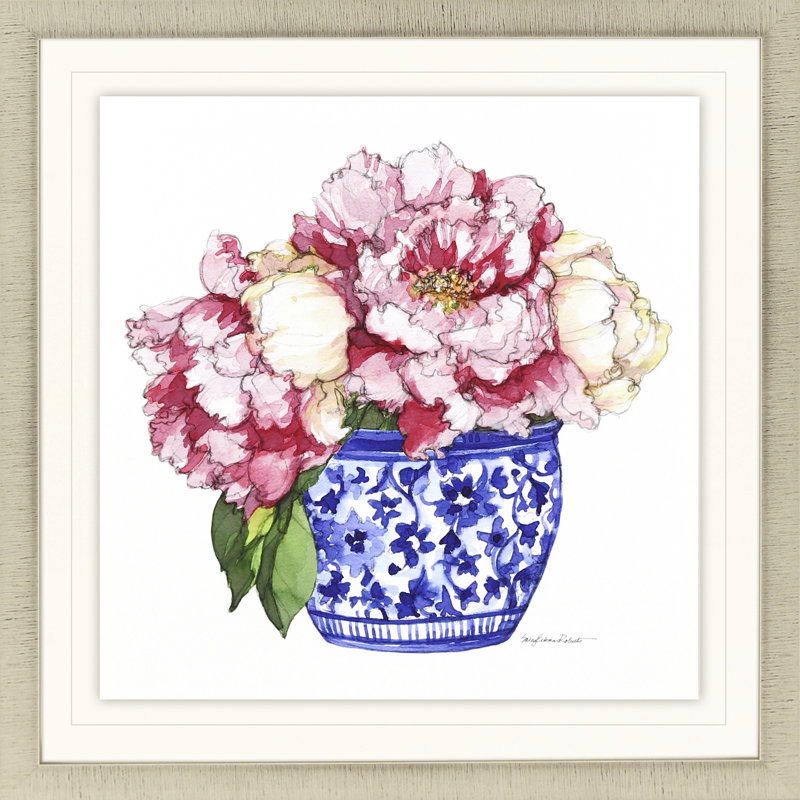 «Pretty Petals I», impression encadrée dorée