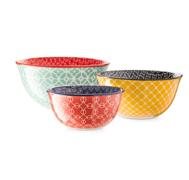  DOWAN Mixing Bowls, Ceramic Mixing Bowls for Kitchen, Colorful  Vibrant Nesting Bowls for Cooking, Baking, Prepping, Serving, Salad,  Housewarming Gift, Microwave Dishwasher Safe, 3.7/2/1 Qt, Set of 3: Home &  Kitchen