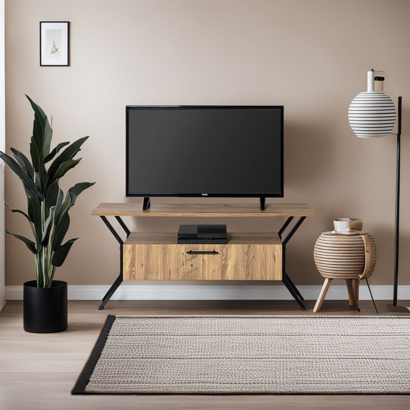 Alburnett TV Stand, Walnut/Black