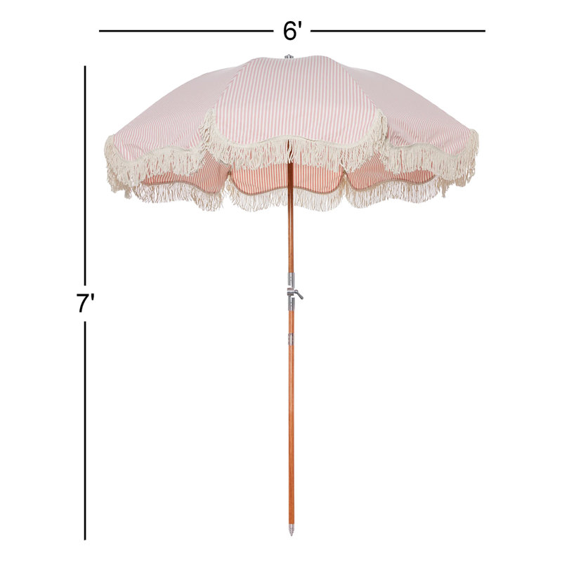PREMIUM BEACH UMBRELLA - LAURENS NAVY STRIPE, Pink