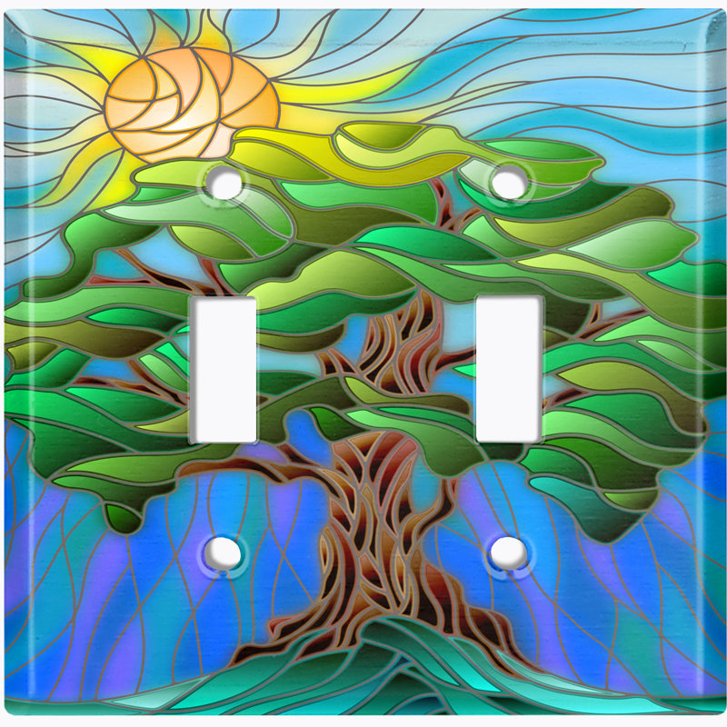 Landscape & Nature Themed 2 - Gang Toggle Light Switch Standard Wall Plate