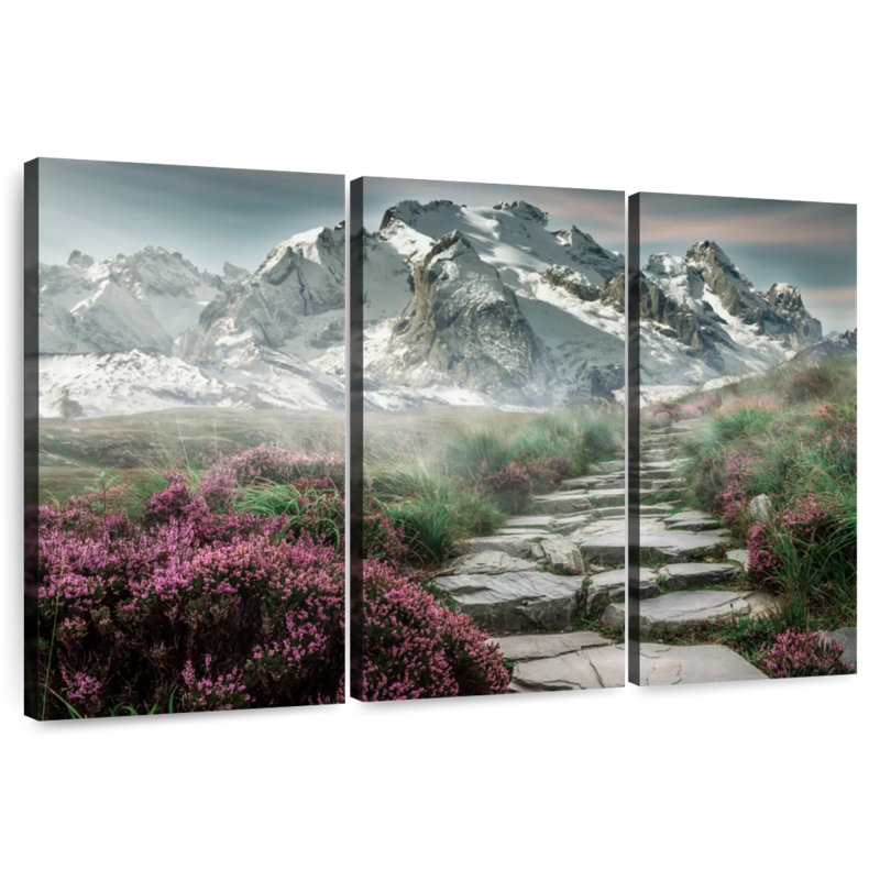 Alvord Scenic Snowy Mountain, H 48 po x l 74 po