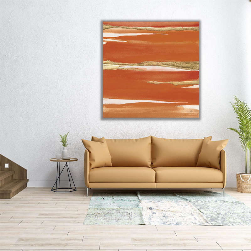 Mandarine dorée I - reproduction d'art sur toile, H 12 po x l 12 po