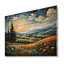 Toscane, coucher de soleil en Californie II - Paysage de Vangogh, impression sur bois jaune sur bois de pin naturel