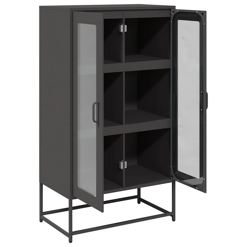 Highboard 68X39x123 Cm Steel, Black