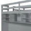 Lit mezzanine double avec tiroirs, tablettes et gris clair-1204083283