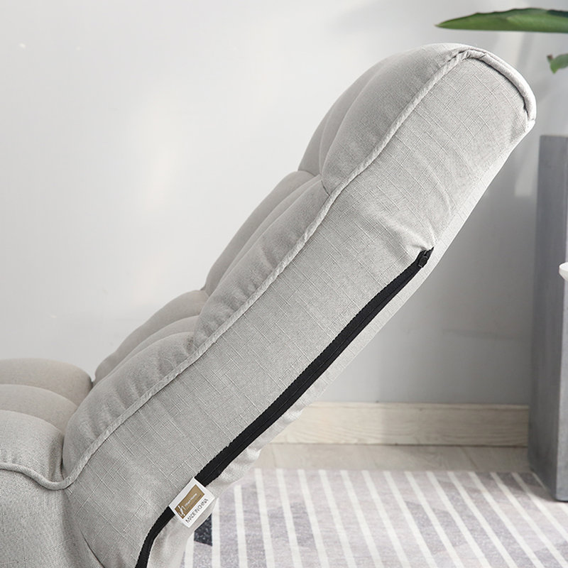 Balcony Chair - 4-segment Adjustable Grey Metal Reclining For Living Room, Space Efficient Back