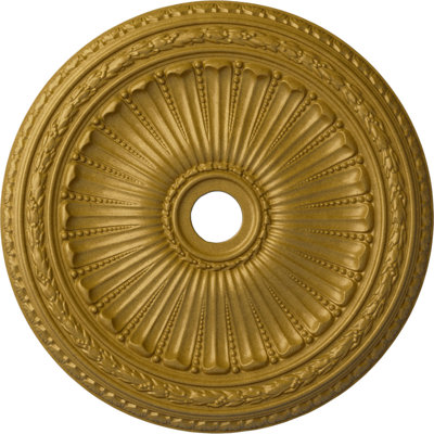Endurathane Viceroy Ceiling Medallion, 35 1/8"OD x 4 7/8"ID x 2 1/2"P (Fits Canopies up to 4 7/8"), Hand-Painted Pharaohs Gold Finish
