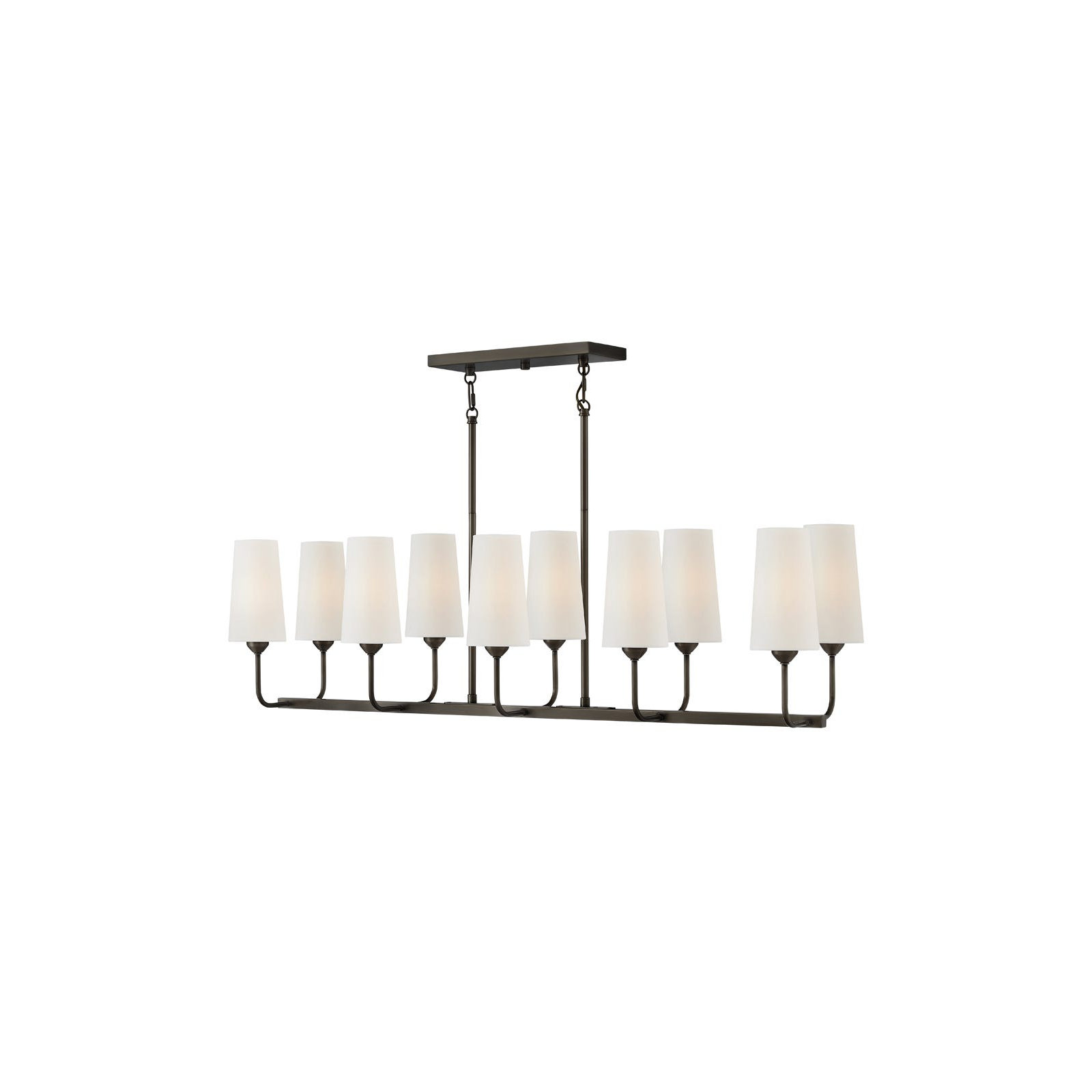 10 - Light Dimmable Chandelier, Black Oxide