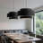 3-Light  Black Dimmable Drum Chandelier With Adjustable Hanging Height
