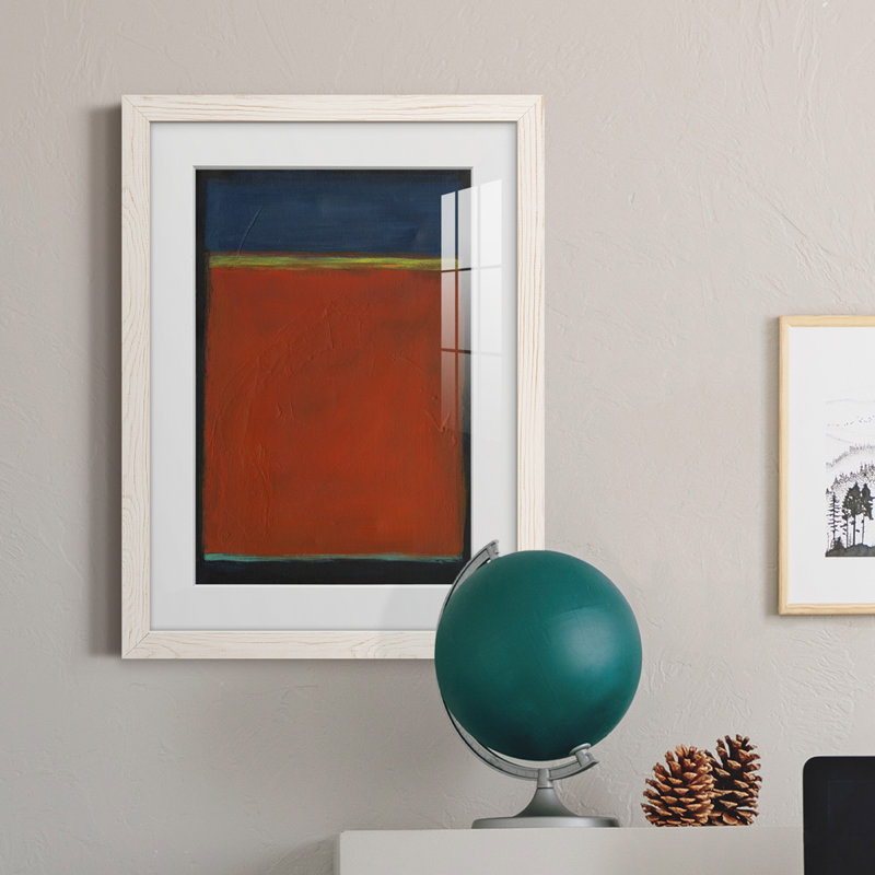 Contemplation I - Peinture encadrée, Cadre blanc, H 24 po x l 20 po x P 1 po