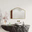 Miroir mural de salle de bain 26 po x 36 po avec cadre en métal pour le meuble-lavabo et bordures crantées rétro-999050807